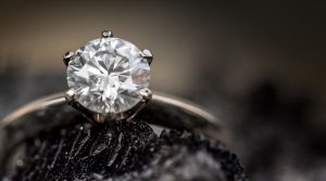 Solitaire Diamond Ring Set in Platinum